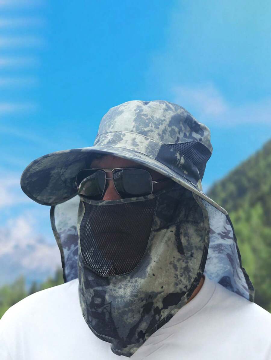 1 件装防晒太阳帽 保护脸部和颈部 大帽檐 新款防晒太阳帽 钓鱼户外夏季太阳帽 适合登山、钓鱼、骑自行车、运动 - A - 查看 1