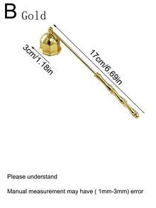 1pc New Eight-Sided Bell-Shaped Candle Snuffer With Wick Cover In Black/Golden/Gun Gray, Octagonal Candle Extinguisher - Multicolor - View 10