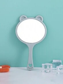 1 pezzo Specchio da trucco portatile creativo con maniglia a forma di orso e gatto, specchio regalo portatile stile coreano per ragazze per il dormitorio degli studenti specchio trucco, specchietti - Multicolore - Visualizzare 17