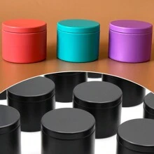 12入組4盎司蠟燭罐空罐，蠟燭罐，帶蓋蠟燭容器，適用於蠟燭製作，藝術與手工藝品，儲物罐，禮品 - 彩色 - 查看 6