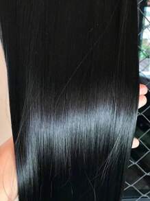 Extensão de Cabelo em Fibra Orgânica Wig Liso Com Aplique Tic Tac Para Volume - Preto - Visão 3