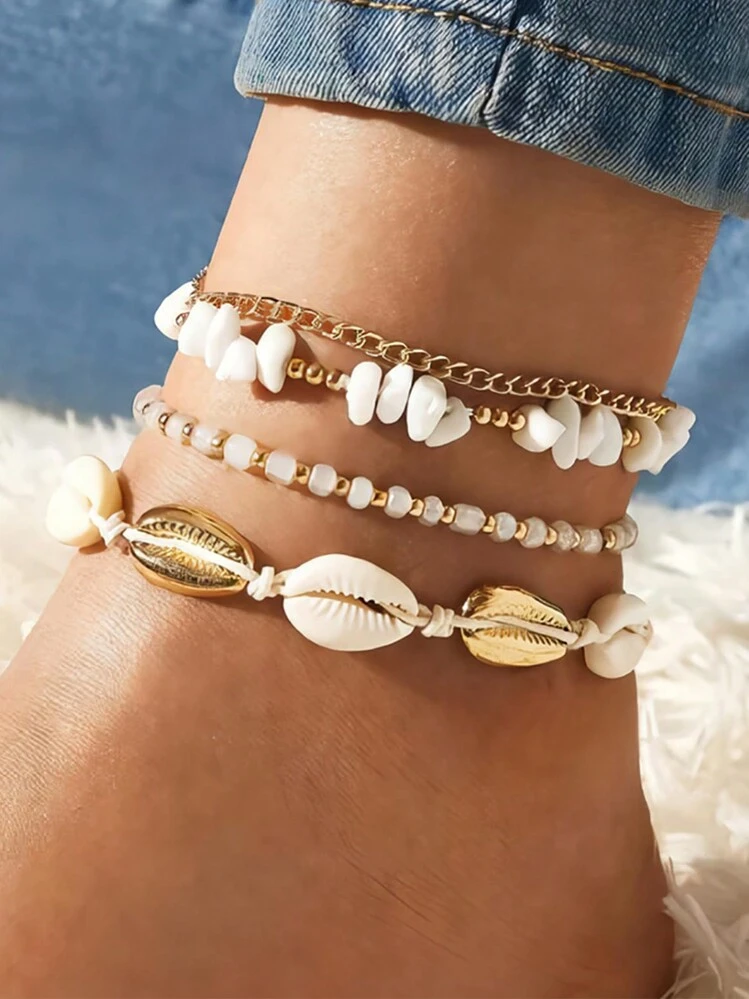 Cavigliera Boho Con Nappe E Cristalli Dorati - Gioiello Estivo Con Strass E Frange