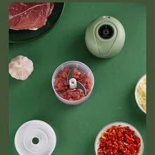 電動大蒜泥器，大蒜搗壓器，輔助食品處理器，無線小型大蒜泥製造機，大蒜去皮工具 - 彩色 - 查看 10