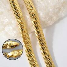 Fashionable Luxury Italy 750 18k Gold-Plated Copper Necklace For Women's Daily Wear