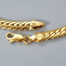 Fashionable Luxury Italy 750 18k Gold-Plated Copper Necklace For Women's Daily Wear