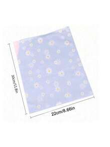 10pcs Daisy Pattern Storage Bags - Matte Zipper, Transparent Portable, Reusable, Convenient For Travel Clothing Organization. Fashion Zipper Storage Bags - Waterproof And Dustproof, Decorated With Interesting Daisy Pattern - Zipper Design, Can Store Underwear, Clothes, Jeans, Etc. - Ideal For Travel And School Organization. - Clear - View 2