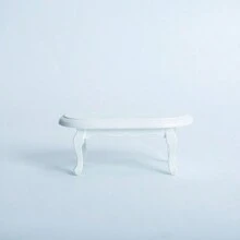 1 pieza Mesa de centro cuadrada/redonda de madera blanca para escena de miniaturas de sala de estar en escala 1:12 para muñecas, adecuada como regalo - Multicolor - Ver 8