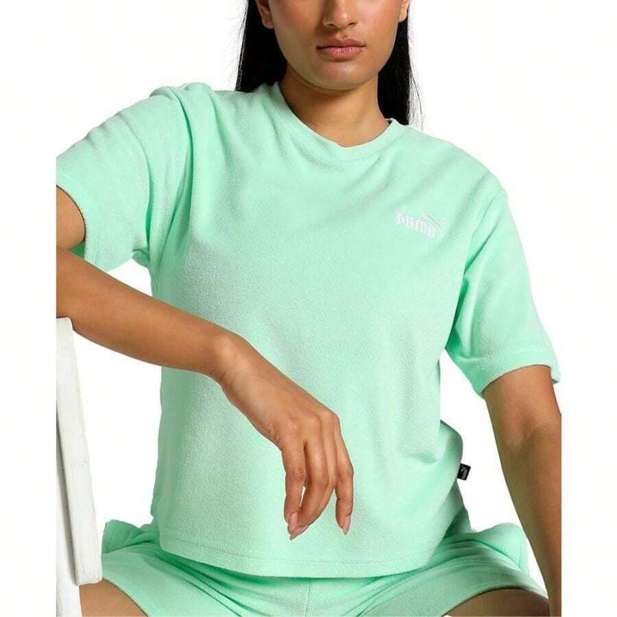 Women's Essential Elevated Terry Cloth T-Shirt - Fresh Mint - View 1