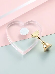 1 Piece Of Nail Practice Base, Transparent Magnetic Nail Practice Bracket Base Nail Art Nail Tray - Multicolor - View 7
