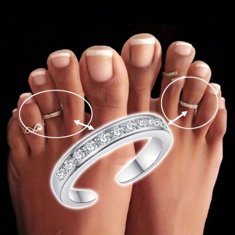 Stainless Foot Ring Summer Beach Vacation Ocean Style Toe Ring, Dual Wearing For Finger, Foot Ring - Silver - View 2