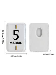 European Cup Magnetic Card Holder, Football Design Magnetic Card Holder, MADRID Magnetic Card Holder, 5 Card Slots, Suitable For Various Cards Such As Postcards And Subway Cards, Apple Magsafe Magnetic Card Holder, IPhone Leather Magnetic Back Sticker Card Case, Compatible With IPhone 11, 13, 14, 15 And Other IPhone Models - Multicolor - View 3