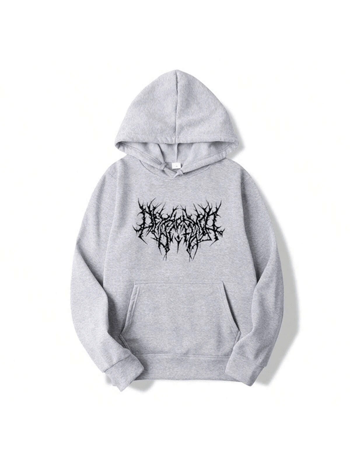 Sudaderas de moda de otoño e invierno con capucha impresa integrada para hombres y mujeres de alta calidad, suéteres de manga larga con capucha - Gris - Ver 1