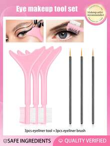 403入組多功能眼妝工具，眉刀，矽膠眼線輔助工具，睫毛刷，眼線刷，眼影刷，眼線輔助工具配有睫毛刷和眉毛梳，睫毛化妝工具套裝，新手化妝的理想選擇，可重複使用的矽膠眼線工具，適用於眼睛/睫毛/眉毛/唇部，女性化妝配件。 - 彩色 - 查看 31