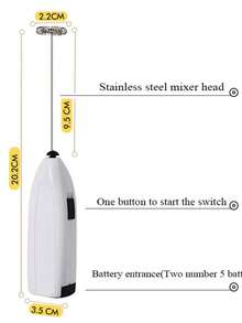 Electric Milk Frother Handheld Mixer - Mini Kitchen Stainless Steel Milk Frother Electric Frother Handheld Battery Operated Coffee Maker - Egg Whisk Milk Foamer For Coffee Mini Frother For Coffee - Multicolor - View 7