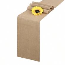 1/2/5 sztuk Opakowanie Jutowy bieżnik Retro i minimalistyczny obrus na ślub Naturalna juta Vintage Obrus rustykalny obrus na wesele Dekoracja stołu na przyjęcie Wystrój domu - Wielokolorowe - Zobacz 14