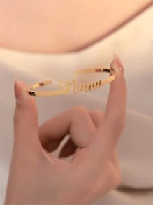 1pc Minimalist Customized Name Bracelet, Personalized Name Casual Bracelet, Custom Gift For Her, Christmas Gift, Valentine's Day Gift, Mother's Day Gift, Graduation Gift, Bridesmaid Gift