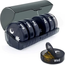 Pill Box 14-Cell 7 Day Dispenser 2 Times A Day Portable Travel Pill Box, Pill Case - Multicolor - View 13