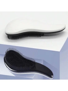 1 Multi-Functional Comb Suitable For Various Shapes, Dry And Wet Dual-Purpose Brush, Massage Hair Brush, Salon Household Wide Toothed Comb, Curling Stick, Black Comb - Multicolor - View 23