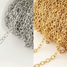 1 Meter Stainless Steel Gold Plated Screw Thread Twist Chains In Various Styles For Making Chunky Bracelet/Necklace,18K Gold Plated Hip-Hop Punk Thick Chains For Diy Jewelry Accessories Or Extension Chain - Twist Chain - View 12