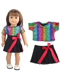 1pc Doll Clothes Set For 18-Inch American Dolls, Doll Princess Dress, Doll Tulle Skirt, Doll Floral Dress, Doll Sleeveless Dress, Fashion Doll Accessories Gift For Girls' Dolls' Birthday, Holiday, And Toys
