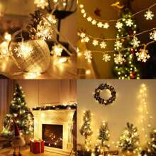 Christmas Lights Multicolor  Multi Colored Snowflake String Lights Battery Operated Colorful Fairy Light For Bedroom Party Home Xmas Decor Christmas Tree Decorations - Multicolor - View 8