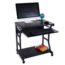 Moveable Four-Wheel Computer Desk Black - màu đen - Xem 8