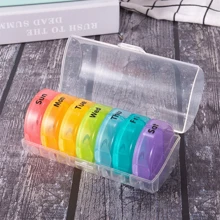 Pill Box 14-Cell 7 Day Dispenser 2 Times A Day Portable Travel Pill Box, Pill Case - Multicolor - View 14