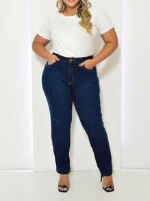 Plus Size Jeans - Rửa tối - Xem 4