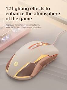 HP Luminous Wired Mouse, Computer Mouse,Wired Mouse For Desktop Computer, Office Business Laptop, Office Compatible With Microsoft Windows And Apple IOS System - Black - View 5