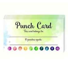 TYFYO Teacher Punch Cards 50 Pack (3.6 X 2 Inch) - Incentive Behavior Reward Card For Students, Teacher Awards For Business Classrooms