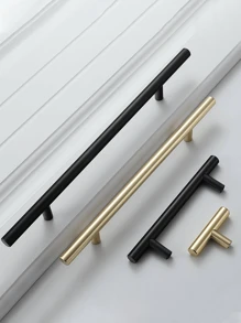 1 pezzo Maniglia per porte di armadi in lega di alluminio / Tiratore per cassetti di guardaroba, stile nordico moderno e semplice, dorato/nero