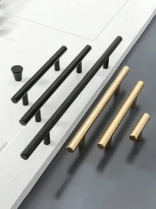 1 pezzo Maniglia per porte di armadi in lega di alluminio / Tiratore per cassetti di guardaroba, stile nordico moderno e semplice, dorato/nero