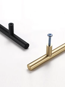 1 pezzo Maniglia per porte di armadi in lega di alluminio / Tiratore per cassetti di guardaroba, stile nordico moderno e semplice, dorato/nero