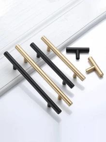 1 pezzo Maniglia per porte di armadi in lega di alluminio / Tiratore per cassetti di guardaroba, stile nordico moderno e semplice, dorato/nero