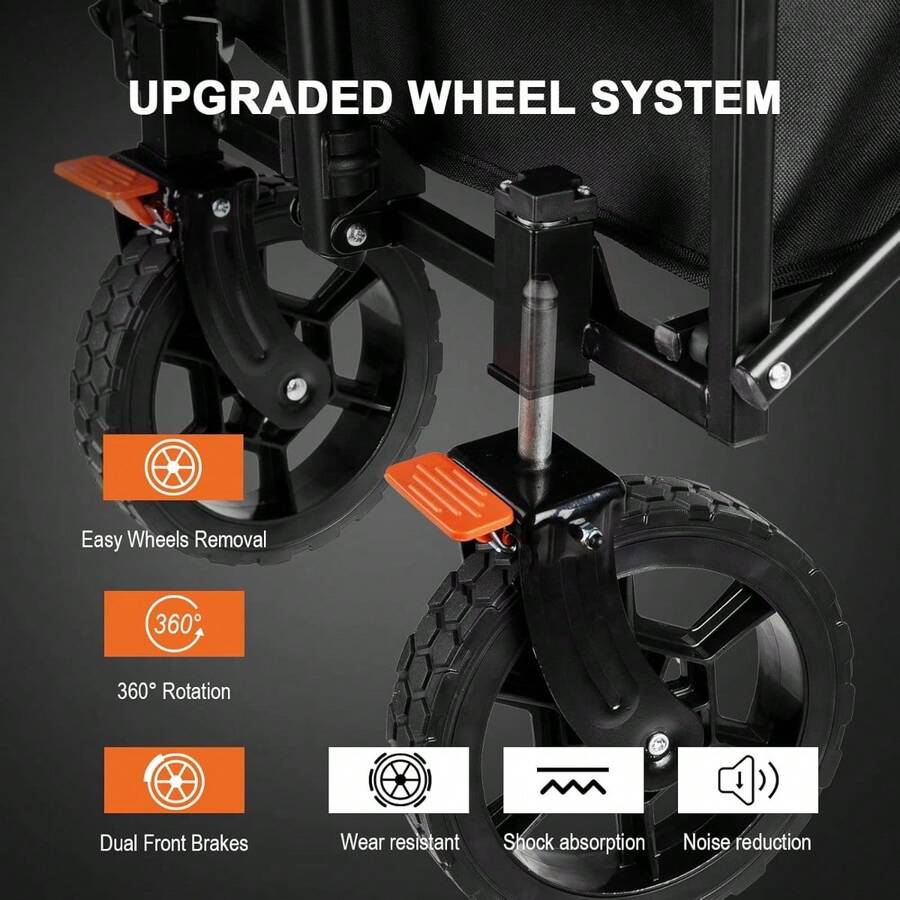 Wagon Cart Heavy Duty Foldable, Collapsible Wagon With Smallest Folding