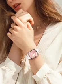 Floral Carved Apple Watch Bands, 41mm 40mm 44mm 45mm 42mm 38mm 49mm 42mm(S10) 46mm Women's Cute Flower, Soft Silicone Sports Band Compatible With Apple Watch Series 10 SE 9 8 7 6 5 4 3 2 1 Ultra