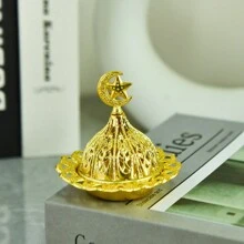 1 件装金色香炉、家居装饰香座、芳香疗法香炉