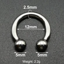 1 Piece Punk Polished Large Gauges 10G~00G Internally Threaded 316L Stainless Steel Circular Horseshoe Ring For Septum Ring Cartilage And Nipple Piercings Men Plugs And Tunnels Nose Rings For Women Ball Ear Expander Heavy Ear Stretcher Lobe Piercing Jewelry