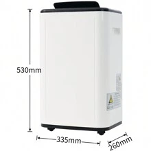 Flieks 25L / Day Dehumidifier For 26 ㎡, 3 In 1 Dehumidifier, Air Purifier, Clothes Dryer, 6L Water Tank, 24 Hour Timer, Mold And Moisture Resistant. LED Screen - White - View 2