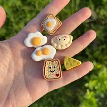 12入組有趣的早餐模擬食品鞋飾裝飾 - 彩色 - 查看 4