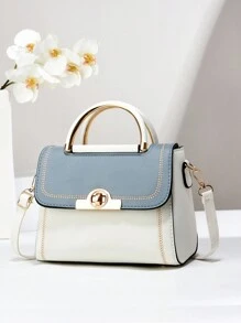 PLANEE Women's Vintage PU Crossbody Bag, Flap Shoulder Bag, Minimalist Style, For Office, Work, Fashionable Women's Shoulder Bag, Fashionable Solid Wallet For Women, A - 彩色 - 查看 5