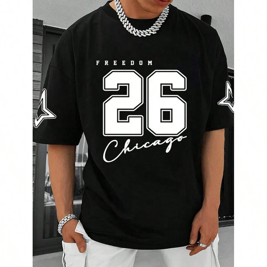 Men T-Shirts - 黑色 - 查看 1