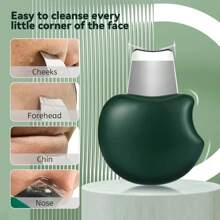 Facial Skin Scrubber Face Spatula Exfoliator Deep Cleansing Tool Blackhead Remover Pore Cleaner Body Skin Spatula Skin Care Tool - Dark Green - View 4