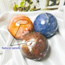 1 PC Chất liệu hỗn hợp Quả cầu pha lê [Mã não rêu đỏ, Đá Dongling xanh, Mã não hoa anh đào đỏ] Trang trí nhà cửa, Trang trí văn phòng, Quà tặng ngày lễ & sinh nhật - 1 PC hỗn hợp 1 quả cầu pha lê chất liệu - Xem 2