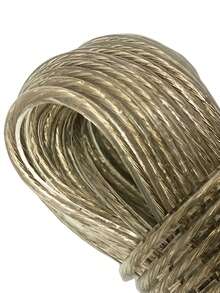 Cuerda De Alambre Gruesa (3mm x 20 M) Soga De Tendedero Uso Rudo Para Colgar Ropa - A Prueba De Oxido Y Resistente Al Agua - Secado De Ropa - Lavandería Para El Hogar - Dorado - Ver 3