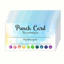 TYFYO Teacher Punch Cards 50 Pack (3.6 X 2 Inch) - Incentive Behavior Reward Card For Students, Teacher Awards For Business Classrooms
