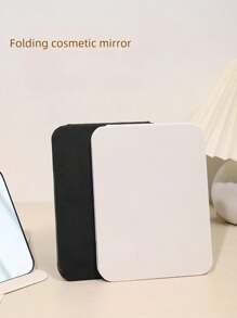 1pc Simple Portable Makeup Mirror For Bathroom, Office Desk, And Home, Adjustable Tabletop Handheld Mirror, Suitable For Student Dorm Dressing Table, Home And Bathroom Decoration Fall Decor Makeup Organizer Bathroom Accessories Back To School - White - View 7
