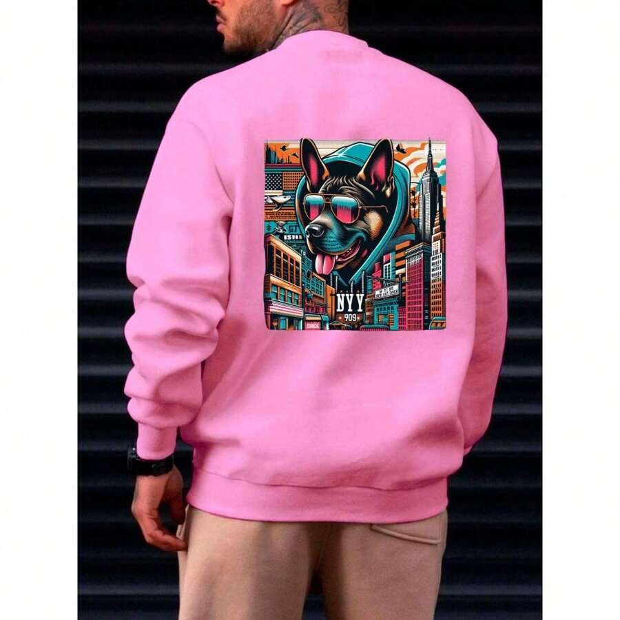 Men Hoodies - 淺粉色 - 查看 1