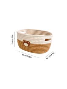 1 pezzo Cesto di immagazzinaggio intrecciato con disegno di orsacchiotto, per organizzare gli articoli per la nursery del bambino, adatto per San Valentino