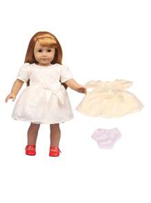 1pc Doll Clothes Set For 18-Inch American Dolls, Doll Princess Dress, Doll Tulle Skirt, Doll Floral Dress, Doll Sleeveless Dress, Fashion Doll Accessories Gift For Girls' Dolls' Birthday, Holiday, And Toys